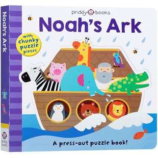 预售原版Puzzle and Play: Noah's Ark诺亚方舟 低幼儿童英语启蒙认知绘本图画书 亲子互动早教故事书 撕不烂纸板书正版进口童书