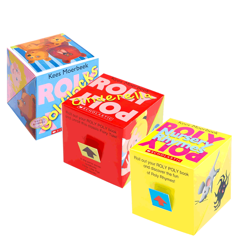 英文原版进口ROLY POLY POP-UP罗莉莉弹出式玩具3册 学乐出版魔术方块神奇翻转书儿童英语启蒙认知立体游戏书玩具书吴敏兰推荐书籍