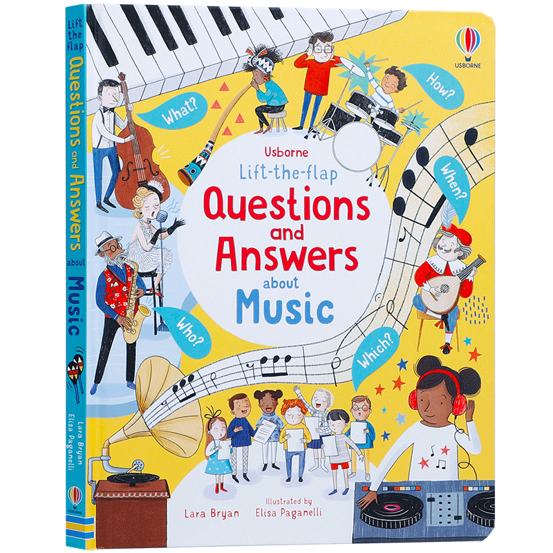 英文原版进口Usborne尤斯伯恩Lift-the-Flap Questions and Answers About Music问与答关于音乐儿童英语阅读纸板书科普百科翻翻书