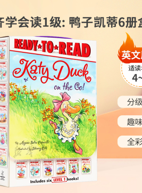 英文原版Ready-to-Read Level 1: Katy Duck on the Go! (Boxed Set)齐齐学会读1级:鸭子凯蒂6册盒装凯蒂鸭趣味故事全彩插图