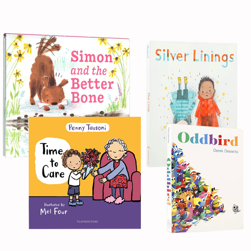 英文原版 同理心培养 系列4本 Oddbird/Time to Care/Silver Linings/Simon and the Better Bone 儿童启蒙情绪认知 成长故事绘本