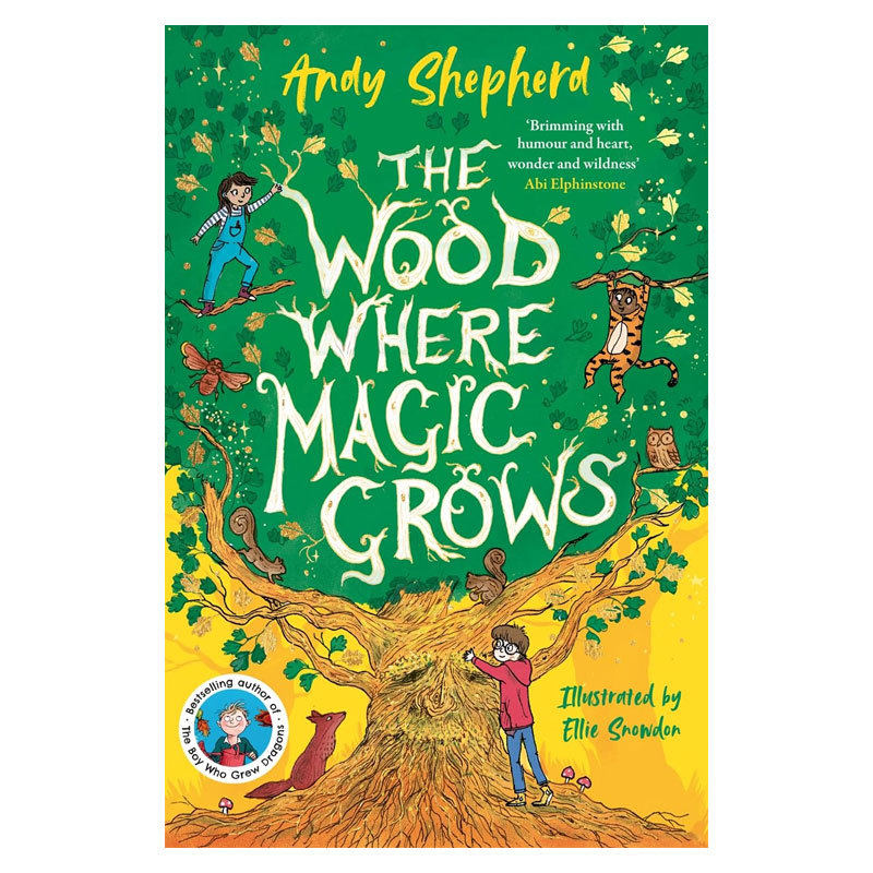 英文原版 The Wood Where Magic Grows 魔法森林 黑白插图奇幻冒险故事小说 课外学习英语奇幻平装小说 10-14岁