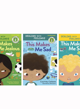 学会处理情绪绘本英文原版进口This Makes Me 系列3本 3-6岁心理健康情感认知 Rodale Kids Curious Readers儿童分级读物图画书