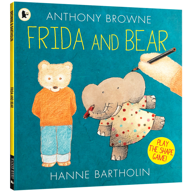 艺术美术启蒙  Frida And Bear  一起玩形状游戏 培养孩子想象力 英文原版亲子共读互动图画书鸭子骑车记同作者安东尼布朗绘本系列