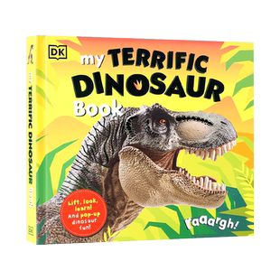 DK英文原版My Terrific Dinosaur Book恐龙史前动物认知 3-5岁低幼儿童英语启蒙认知绘本 宝宝恐龙立体操作书 亲子互动共读早教书