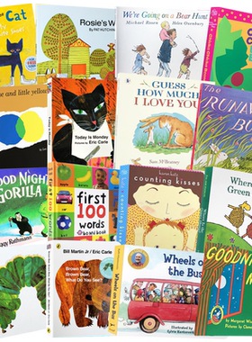 100元5本绘本The very hungry caterpillar好饥饿的毛毛虫MyMum MyDad猜猜我有多爱你Brown Bear小鼠波波Pete晚安月亮送音频配套书