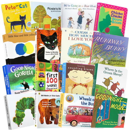 100元5本绘本The very hungry caterpillar好饥饿的毛毛虫MyMum MyDad猜猜我有多爱你Brown Bear小鼠波波Pete晚安月亮送音频配套书