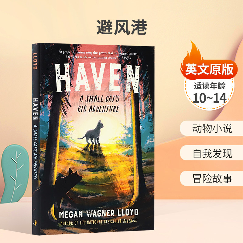 英文原版Haven: A Small Cat’s Big Adventure避风港小猫大冒险动物小说 自我发现 冒险故事平装小说10-14岁