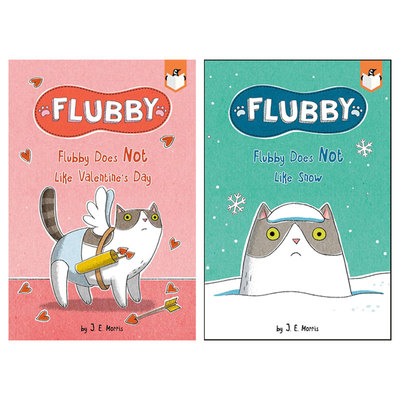 英文原版小说大懒猫系列2册Flubby #5Does Not Like Snow/Does Not Like Valentine's Day 情人节儿童英语课外阅读冒险书