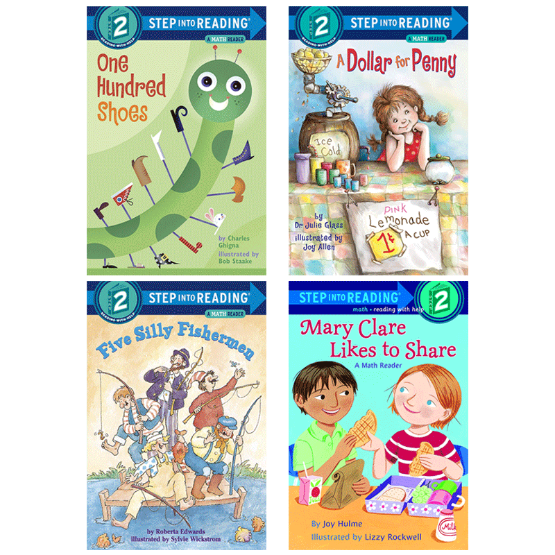 英文原版Step into Reading 2系列3本Five Silly Fishermen/A Dollar for Penny 儿童英语早教启蒙分级阅读读物 Random House出版