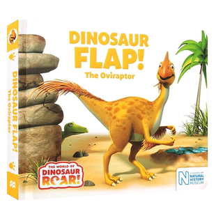 英文原版 Dinosaur Flap! The Oviraptor恐龙Flap, 窃蛋龙 幼儿儿童英语启蒙押韵绘本纸板书 恐龙知识认知 Peter Curtis绘 3-5岁
