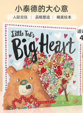 英文原版 Little Ted's Big Heart 小泰德的大心意 让孩子明白礼轻情意重 4-8岁儿童宝宝启蒙益智品格塑造绘本平装