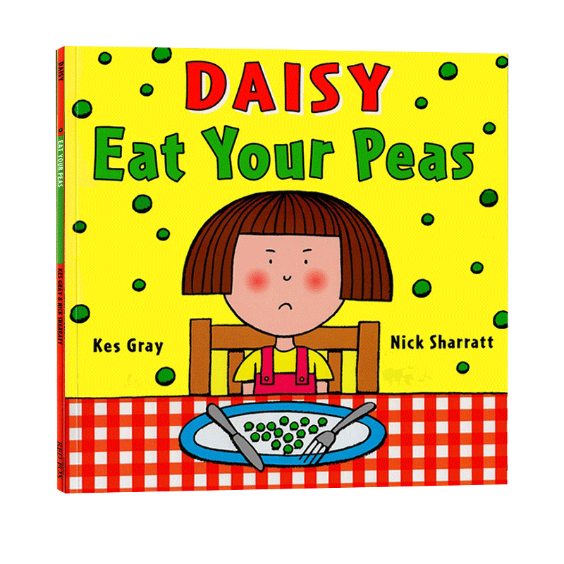 预售英文原版吃豆子不挑食Daisy Eat Your Peas黛西,把豌豆吃了廖彩杏吴敏兰书单儿童英语趣味早教绘本图画书名家Nick Sharratt