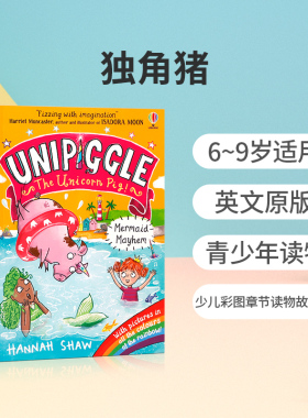 英文原版Mermaid Mayhem独角猪Usborne尤斯伯恩出版少儿彩图章节读物故事书儿童英语课外阅读读物冒险故事情节小说故事书 平装