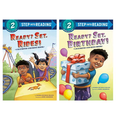 英文原版绘本兰登分级阅读二级Step into Reading Raymond and Roxy: Ready? Set. Birthday! / Ready? Set. Rides!准备好了吗2本