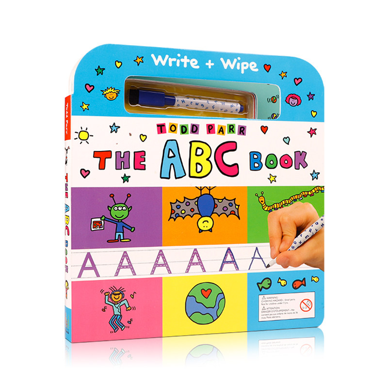 英文原版进口The ABC Book: Write + WipeABC书：书写+擦拭 低幼儿童英语启蒙认知绘本 宝宝撕不烂纸板书 亲子互动共读早教书