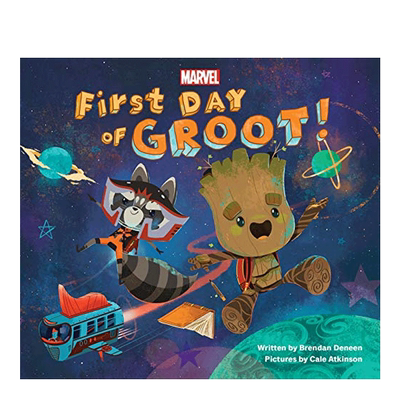 英文原版 漫威英雄故事Marvel：First Day of Groot! 格鲁特的第一天 超级英雄冒险故事 儿童英语趣味阅读启蒙全彩绘本图画纸板书