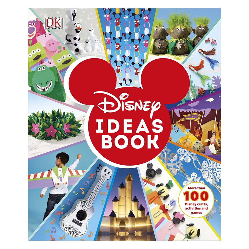 预售英文原版 DK系列 Disney Ideas Book 迪士尼创意书 100多个迪士尼儿童手工制作 活动 游戏指南 儿童游戏互动书 智力开发 精装