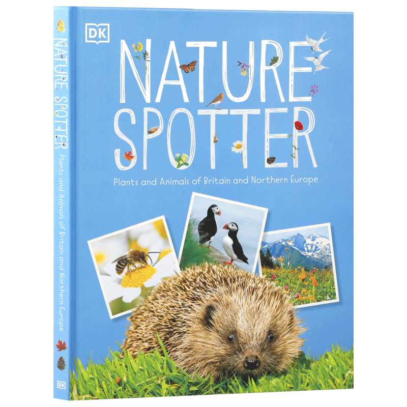 英文原版Nature Spotter 自然观测员 英国和北欧的动植物　DK出版野生动物百科全书 精装全彩大开本 6-9岁儿童科普百科读物