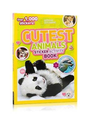 英文原版美国国家地理National Geographic Kids Cutest Animals Sticker Activity Book动物百科贴纸活动书提高宝宝动手能力
