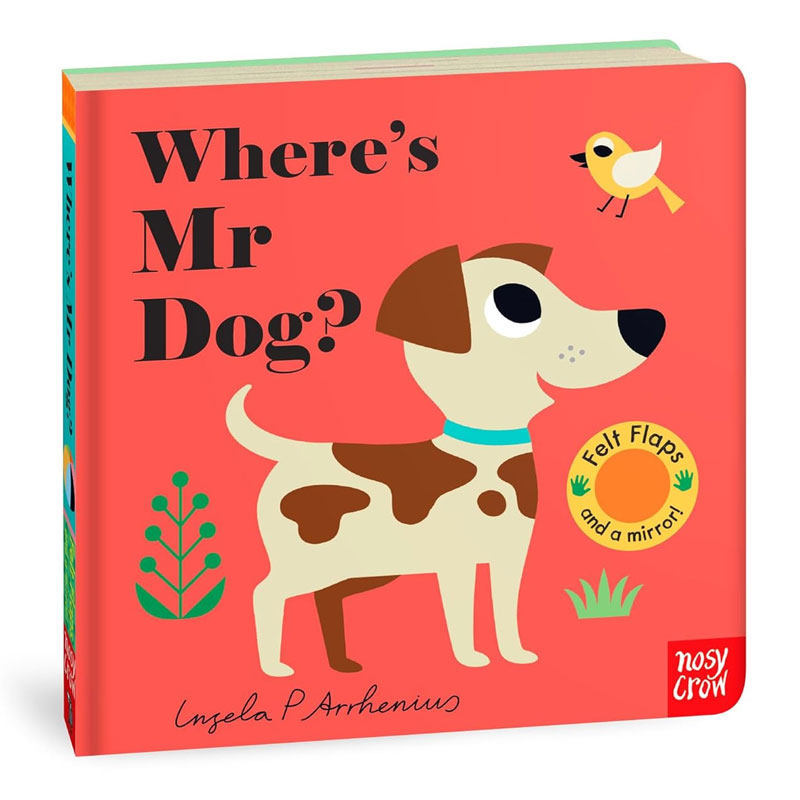 英文原版Where's Mr Dog?狗狗先生在哪里亲子互动启蒙认知毛毡翻翻书翻翻互动 触摸互动 感官训练纸板翻翻书2-6岁