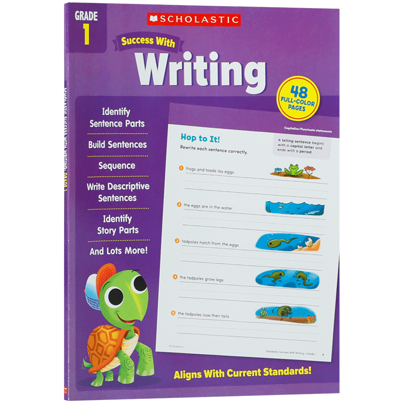 英文原版绘本 学乐成功系列 Scholastic Success with Writing,Grade 1 写作练习册儿童英语课外学习用书6-12岁(附答案)