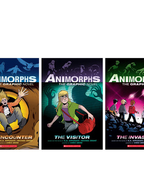 英文原版 Animorphs Graphix #1-3 动物变形人 系列3册 青少年课外阅读科幻奇幻漫画小说 科幻奇幻冒险故事全彩漫画书