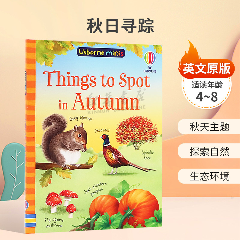 英文原版Things to Spot in Autumn秋日寻踪了解季节变化秋天主题 探索自然 生态环境平装娱乐游戏书益智游戏4-8岁