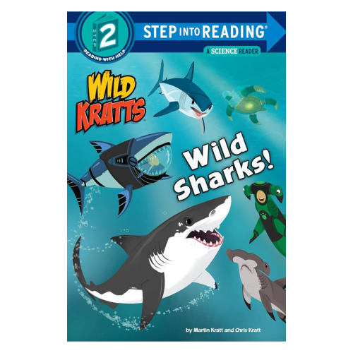 英文原版 Step into Reading Step 2: Wild Kratts: Wild Sharks! 兰登阅读进阶2动物兄弟：鲨鱼 企鹅兰登分级平装读物 4-8岁