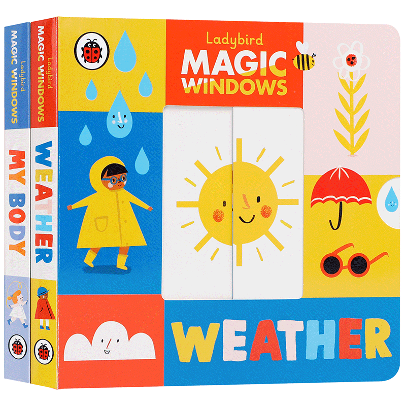 Magic Windows: Weather/My Body 魔法之窗:天气/我的身体 2册 低幼科普启蒙 绘本纸板书 宝宝亲子互动早教翻翻书 英文原版