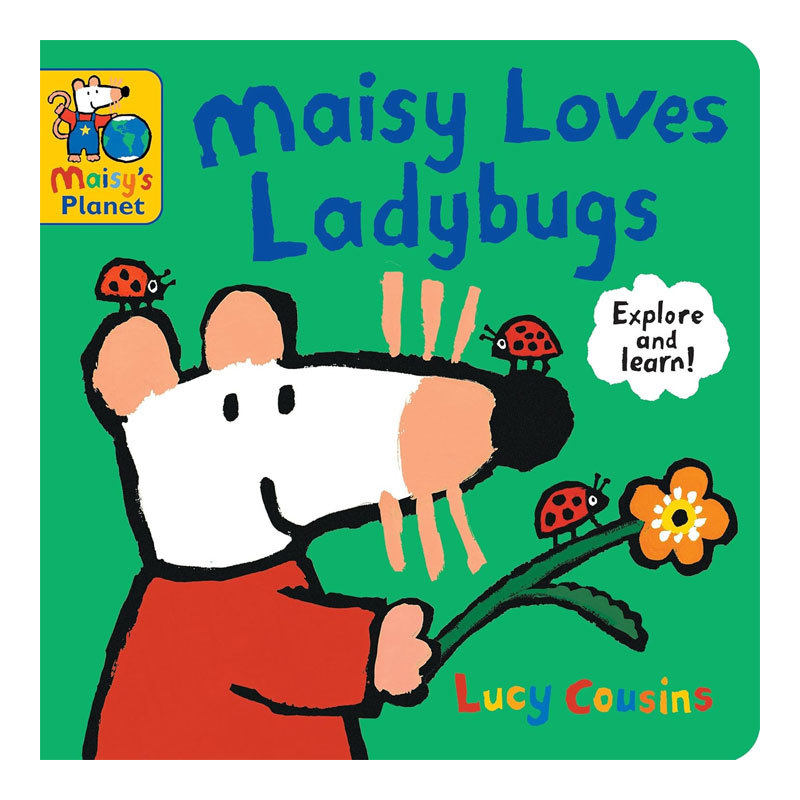 预售英文原版Maisy Loves Ladybugs: A Maisy's Planet Book小鼠波波爱瓢虫学习瓢虫的知识绘本故事 缤纷插画纸板2-6岁