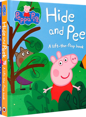 【大开本】英文原版绘本小猪佩奇4册Peppa pig粉红猪小妹翻翻书at the zoo/best friends躲猫猫hide and peeknight creatures