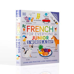 英文原版 French 儿童课外拓展阅读读物 Junior DK出版 Words Everyone Day每个人 法语初级班每天5个单词 for 进口教材练习册