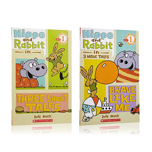 英文原版进口Hippo & Rabbit in 河马和兔子系列2本 中小学生英语课外阅读读物趣味性幽默搞笑桥梁章节漫画书Scholastic学乐出版