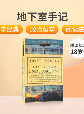 正版世界经典文学名著Notes From Underground地下室手记陀思妥耶夫斯基英文原版对政治哲学及人性的思考著名作家畅销小说原著
