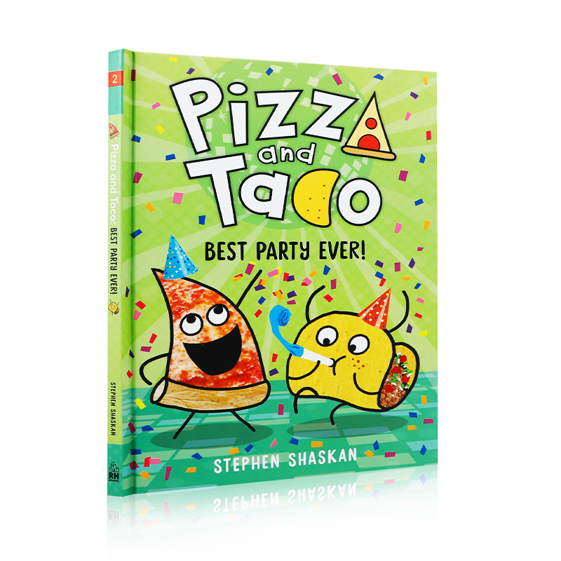 原版 披萨饼与玉米片#2 Pizza and Taco: Best Party Ever! 完美派对 6-9岁儿童英语阅读初级桥梁章节书 全彩幽默趣味漫画书
