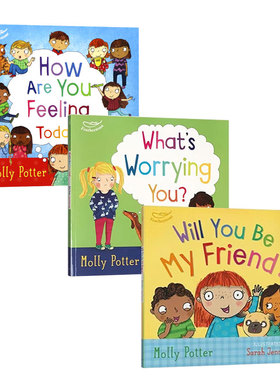 英文原版绘本 Molly Potter:Will You Be My Friend//What's Worrying You?儿童人际交往情绪管理3册图画书