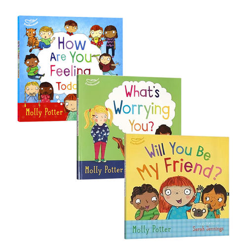 英文原版绘本 Molly Potter:Will You Be My Friend//What's Worrying You?儿童人际交往情绪管理3册图画书