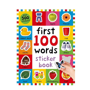 预售英文原版 First 100 Words Sticker Book 500+贴纸 100个单词 500+贴纸书 图文配对积累单词 2-6岁儿童宝宝单词认知贴纸书