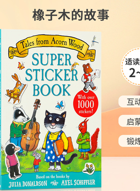 英文原版Tales from Acorn Wood Super Sticker Book  橡子木的故事 2-6岁儿童宝宝早教启蒙手脑训练贴纸书绘本 平装