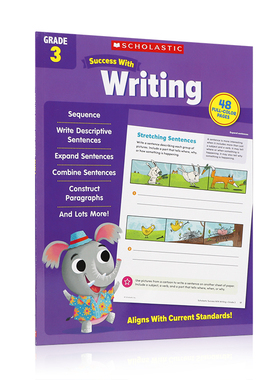 英文原版 Scholastic Success with Writing, Grade 3 学乐成功 8岁以上小孩学习写作练习册