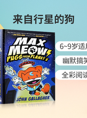 英文原版 来自行星的狗Max Meow Book 3: Pugs from Planet X 儿童英语全彩幽默搞笑故事漫画书精装 中小学生英语课外阅读读物