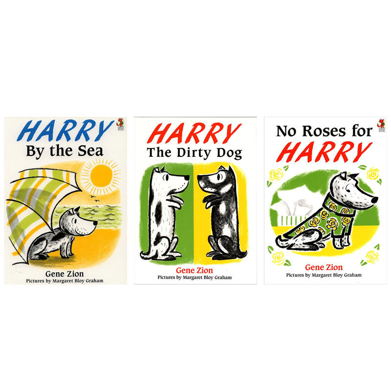 英文原版脏狗哈利平装系列3本Harry The Dirty Dog/No Roses For Harry/Harry By The Sea脏狗哈利的故事搞笑绘本 动物故事