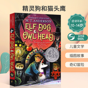 英文原版 2024纽伯瑞银奖Elf  Dog and Owl Head 精灵狗和猫头鹰  儿童文学 插图故事 奇幻冒险小说 课外阅读10-14岁