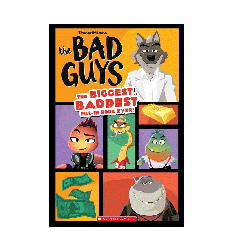 英文原版 坏蛋联盟填空书Bad Guys Movie: The Biggest, Baddest Fill-in Book Ever!我是大坏蛋电影改编 儿童英语语法练习