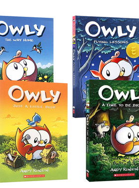 英文原版 Owly 猫头鹰4册 The Way Home/Flying Lessons 平装绘本小学课外阅读绘本书故事书 儿童友谊全彩漫画章节桥梁书
