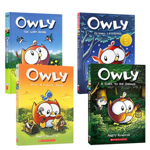 英文原版 Owly 猫头鹰4册 The Way Home/Flying Lessons 平装绘本小学课外阅读绘本书故事书 儿童友谊全彩漫画章节桥梁书