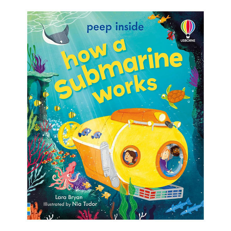 预售英文进口原版 Peep Inside How a Submarine Works 偷偷看里面 潜水艇的工作原理 尤斯伯恩科普纸板翻翻书 Usborne出版 4-8岁
