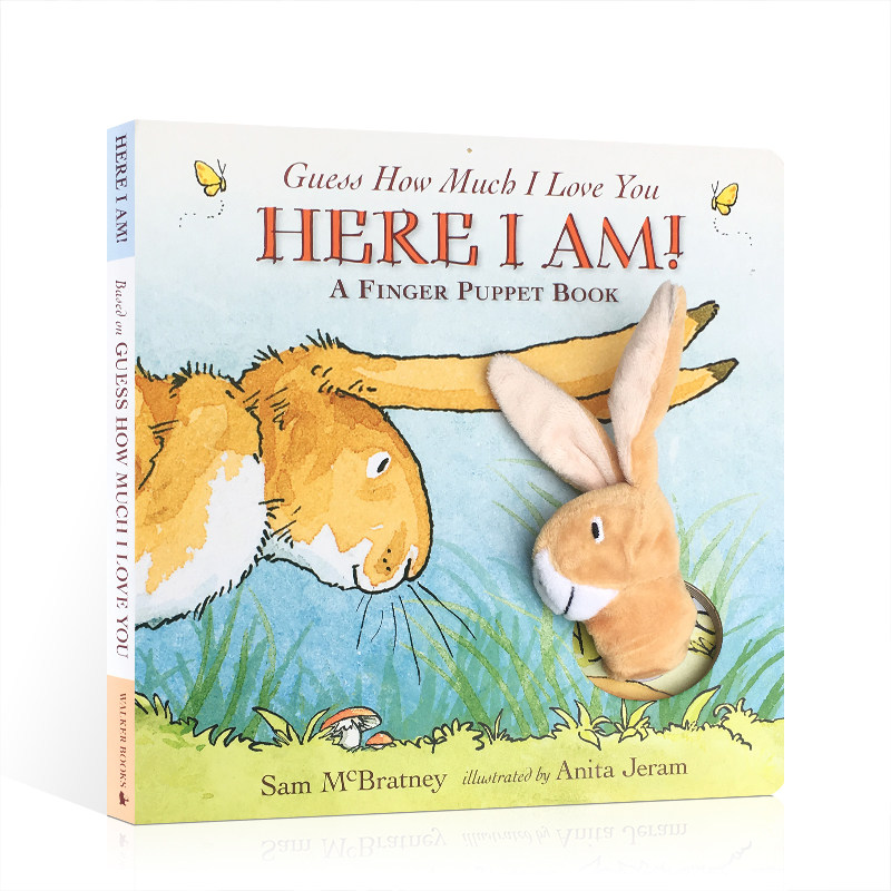 英文原版  Here I Am!: A Finger Puppet Book猜猜我有多爱你 A Guess How Much I Love You Book 儿童 手偶书 达爱的绘本