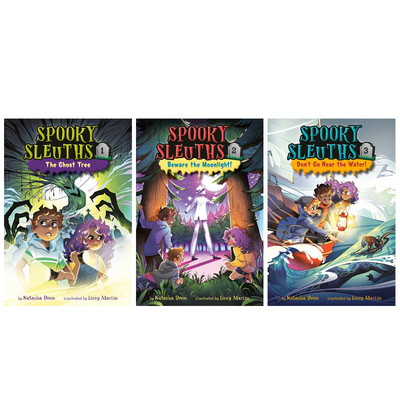 英文原版 Spooky Sleuths #1-3: 幽灵侦探 系列3本 课外读物奇幻冒险章节书 8-12岁青少年儿童侦探推理课外阅读桥梁章节书